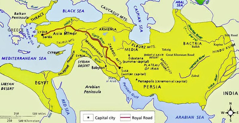 Ancient Achaemenid Royal Road Map