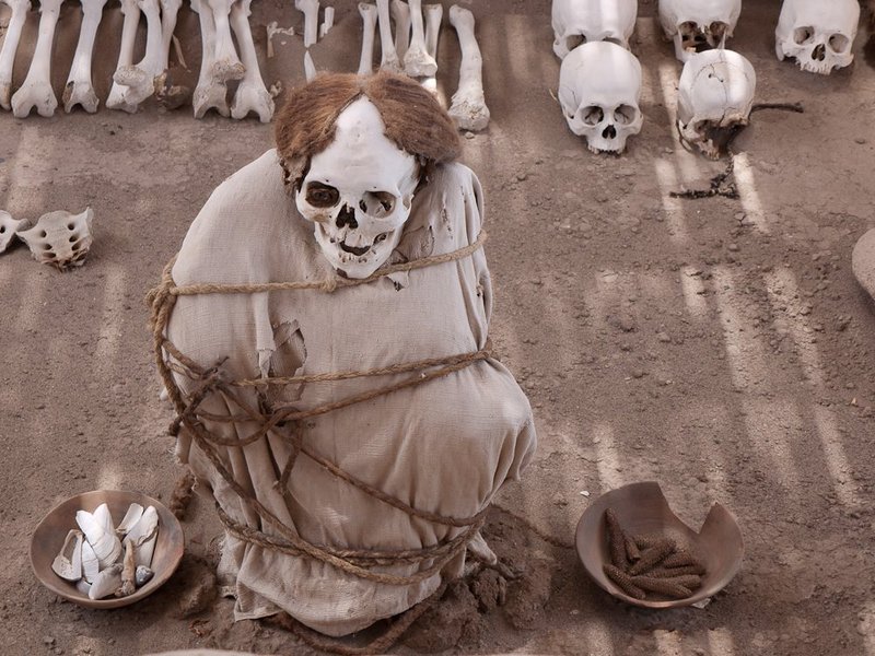 Ancient Andean Mummy Bundle<span class=