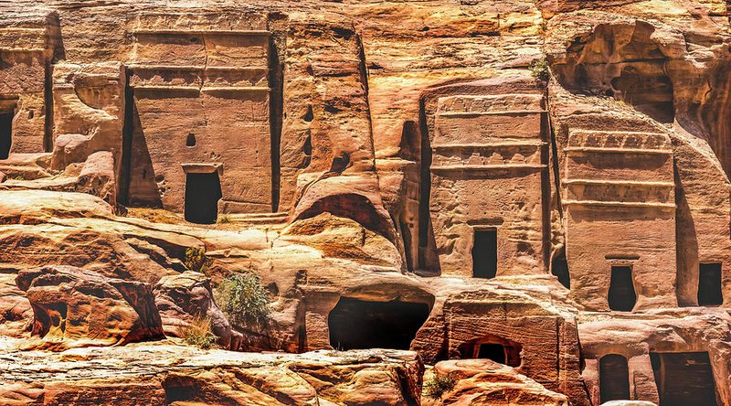 Ancient Arabian Rock Tomb Facades