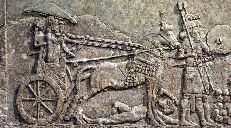 Ancient Assyrian Battle Chariot Depictions