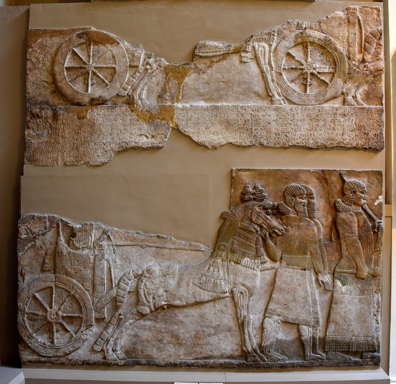Ancient Assyrian Battle Chariot Depictions<span class=