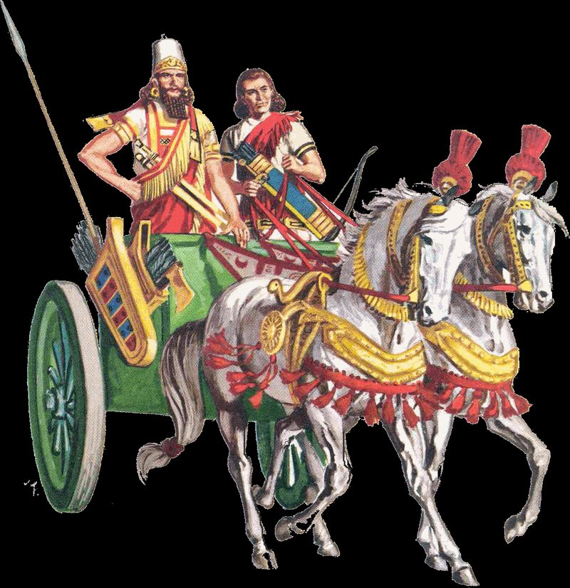 Ancient Assyrian Battle Chariot Depictions