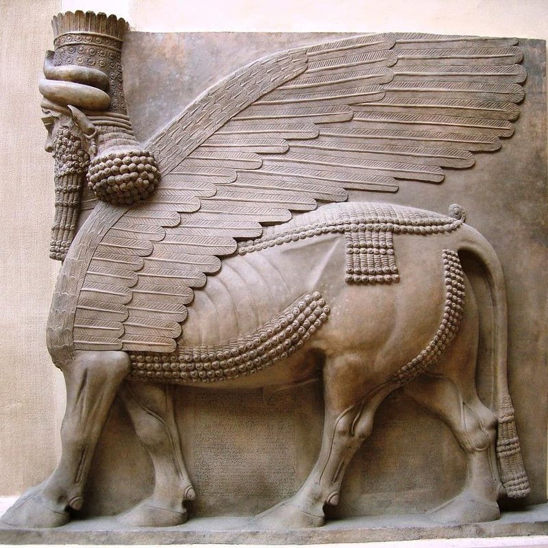 Ancient Assyrian Lamassu Sculpture