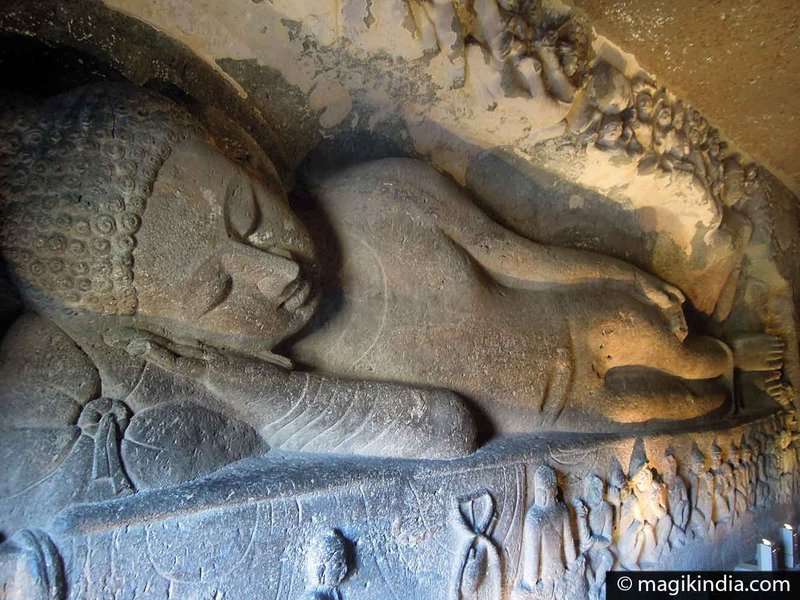 Ancient Buddhist Cave Art At Ajanta