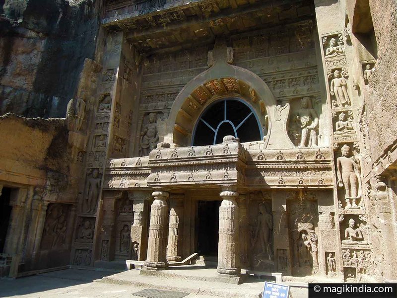 Ancient Buddhist Cave Art At Ajanta