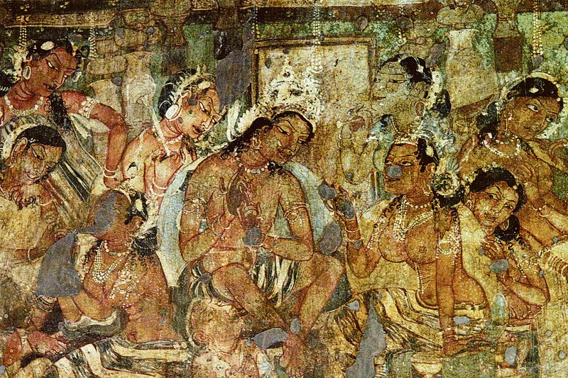 Ancient Buddhist Cave Art At Ajanta