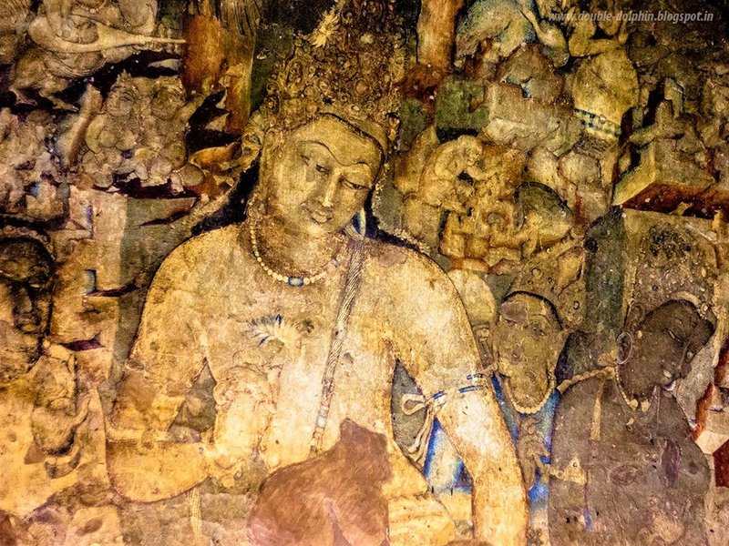 Ancient Buddhist Cave Art At Ajanta