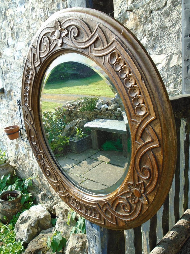 Ancient Celtic Mirror With Spiral Design