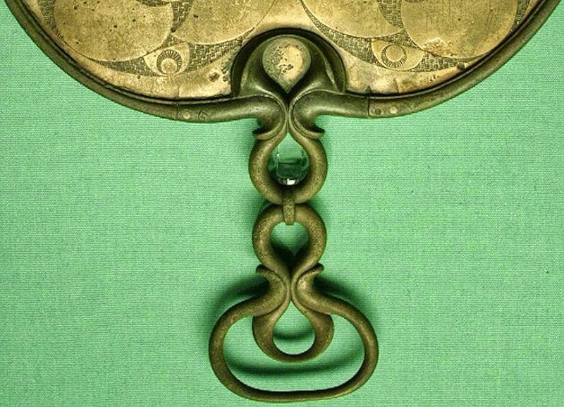Ancient Celtic Mirror With Spiral Design