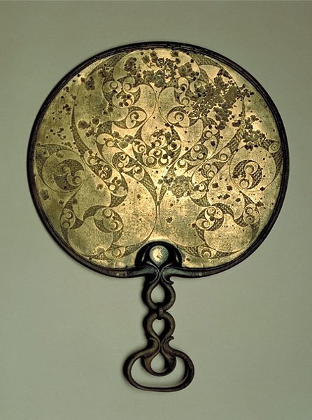 Ancient Celtic Mirror With Spiral Design