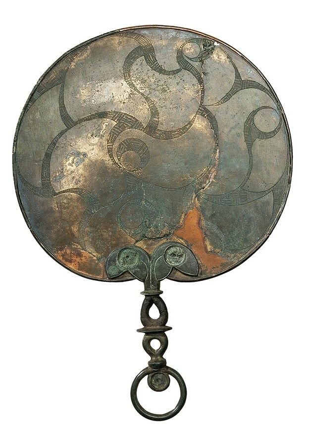 Ancient Celtic Mirror With Spiral Design