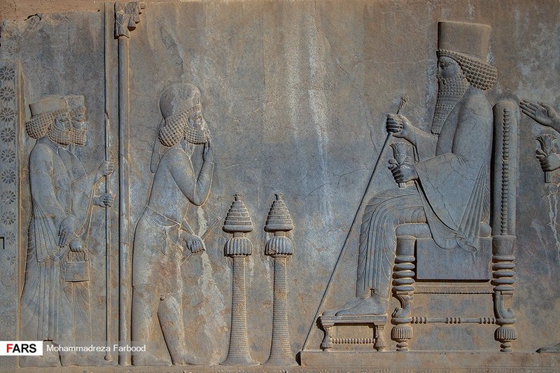 Ancient Chariot Relief At Persepolis