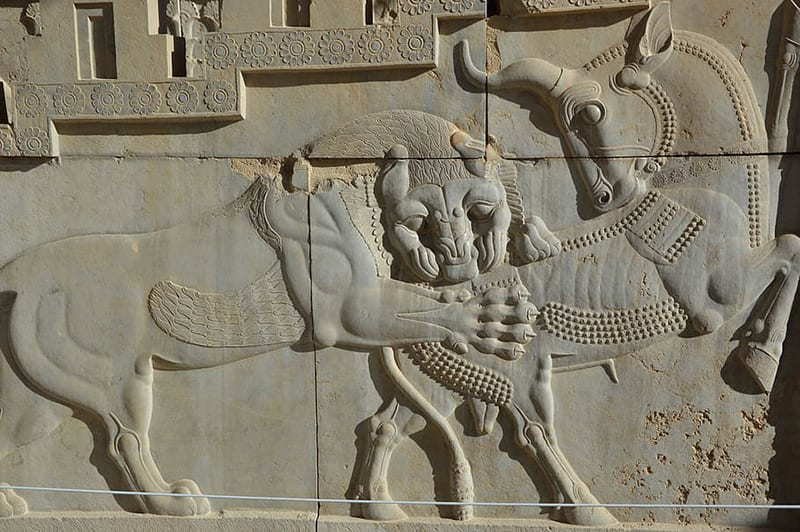 Ancient Chariot Relief At Persepolis
