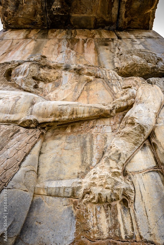 Ancient Chariot Relief At Persepolis