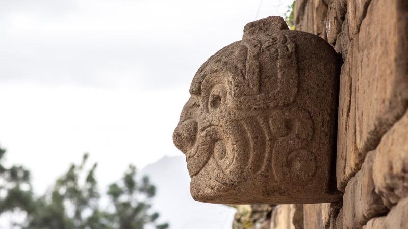 Ancient Chavin Culture Stone Heads