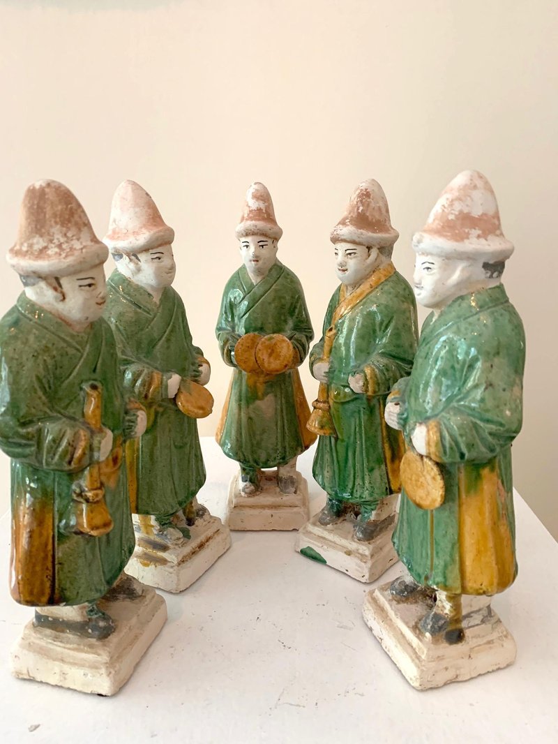 Ancient Chinese Tomb Figurines With Musicians