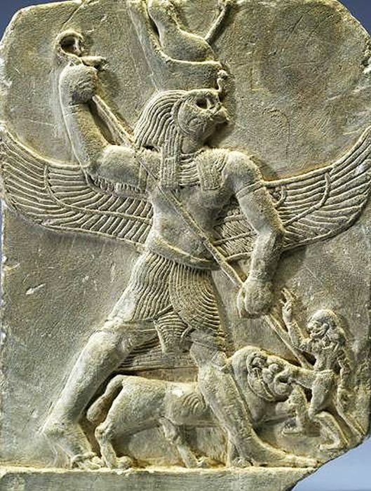 Ancient Egyptian Animal-Headed Gods Relief