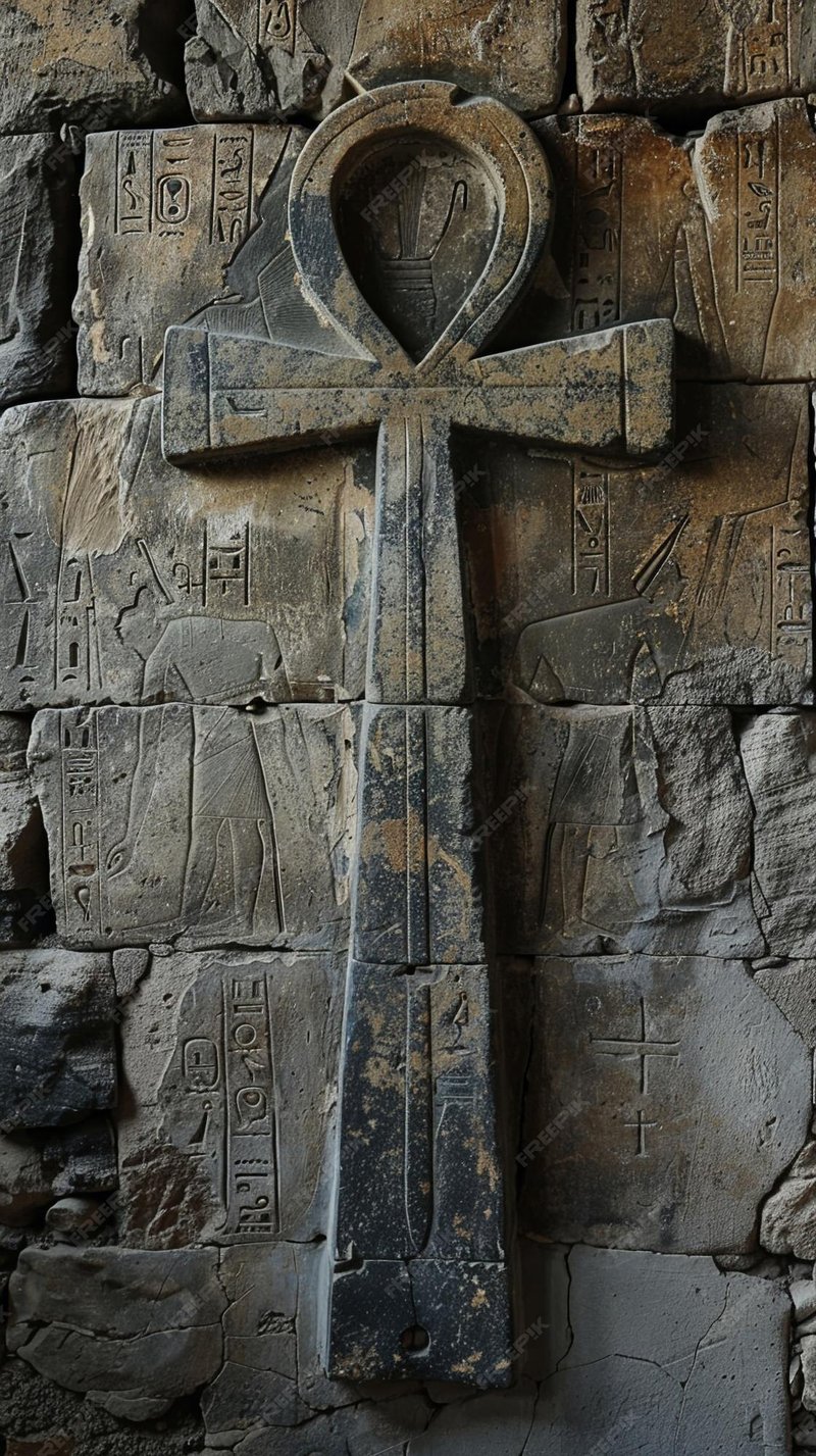 Ancient Egyptian Ankh Symbol Carvings<span class=