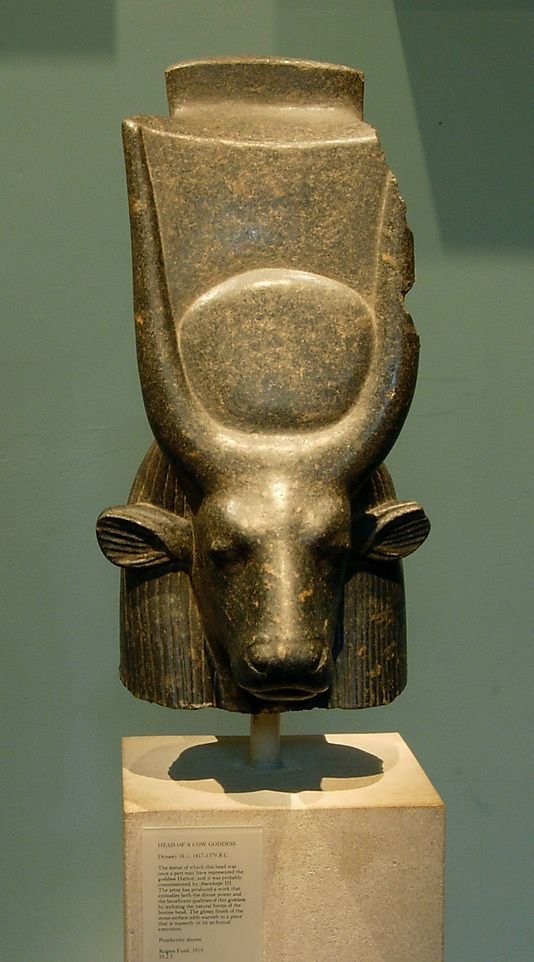 Ancient Egyptian Cow-Headed Hathor Statues
