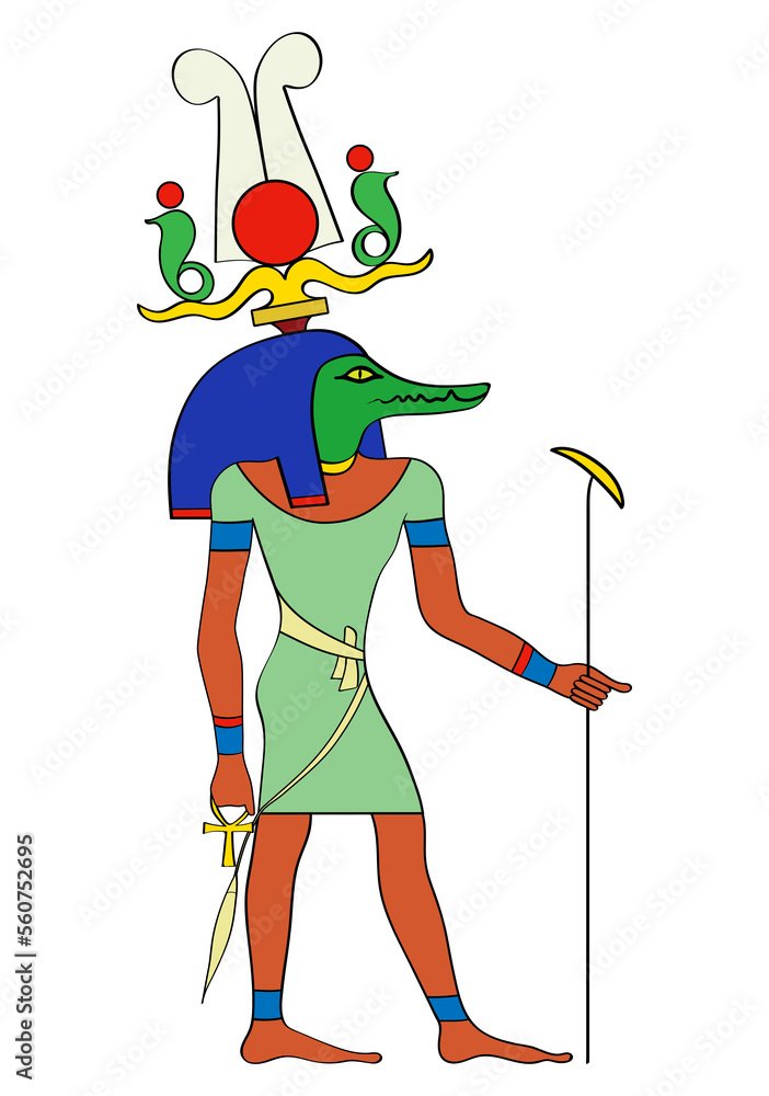 Ancient Egyptian Crocodile God Sobek Statues