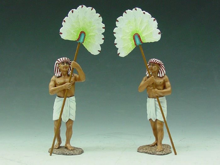 Ancient Egyptian Fan Bearers Statues<span class=
