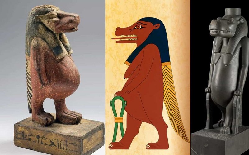 Ancient Egyptian Fertility Goddess Taweret Statues