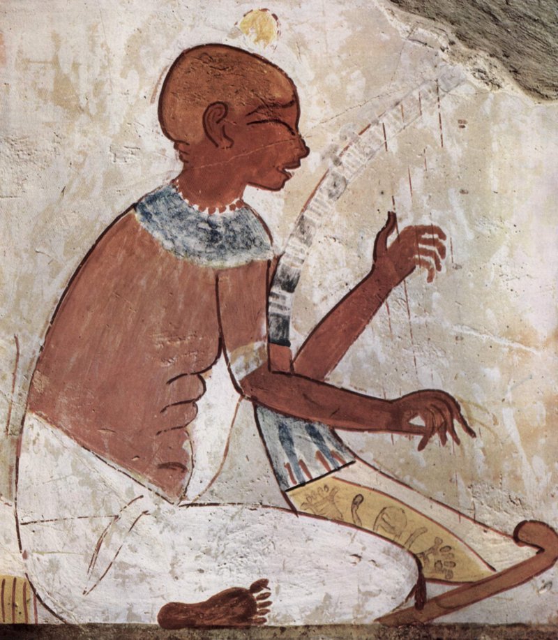 Ancient Egyptian Harpist Tomb Murals