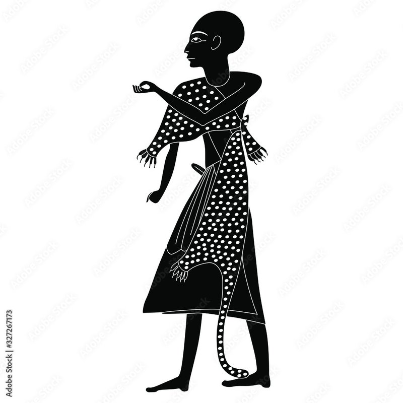 Ancient Egyptian Leopard-Skin Priest Robe Carvings