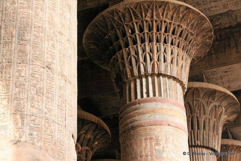 Ancient Egyptian Lotus Column Capitals