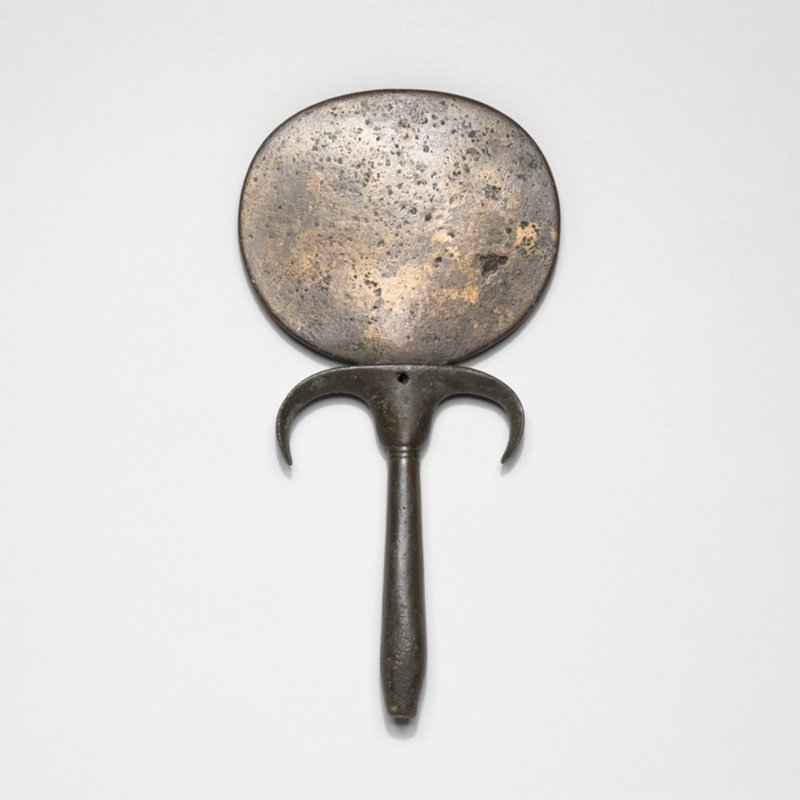 Ancient Egyptian Mirror With Ivory Handle