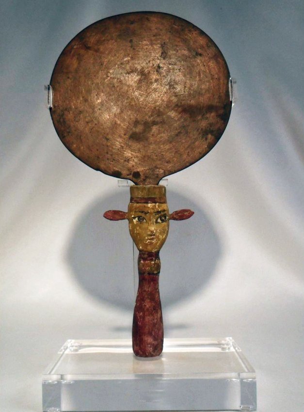Ancient Egyptian Mirror With Ivory Handle