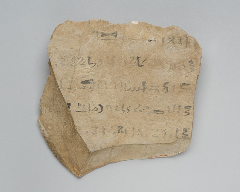 Ancient Egyptian Ostracon With Hieratic Script