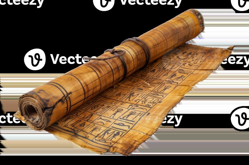 Ancient Egyptian Papyrus Rolls In Museum