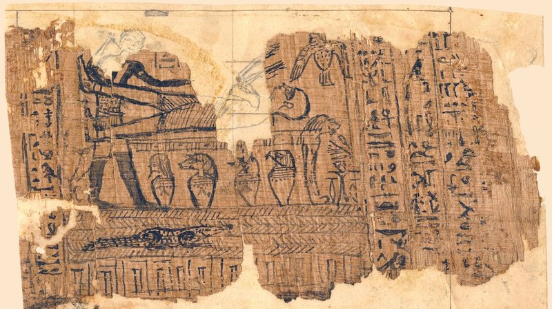 Ancient Egyptian Papyrus Rolls In Museum