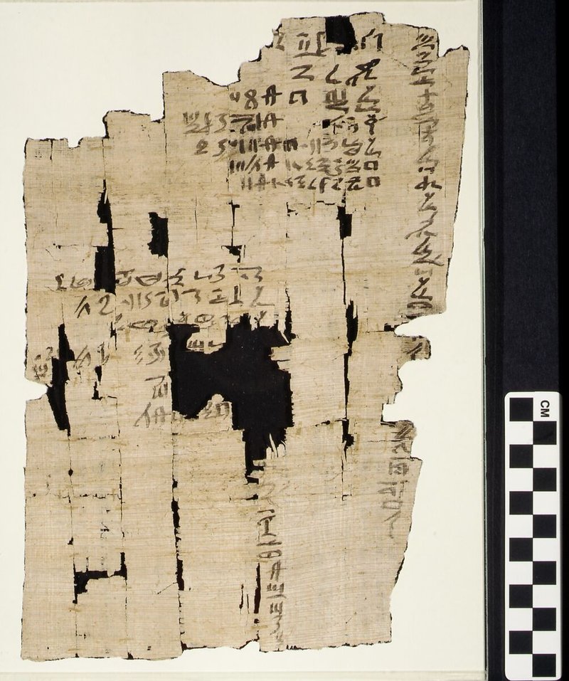 Ancient Egyptian Papyrus Rolls In Museum