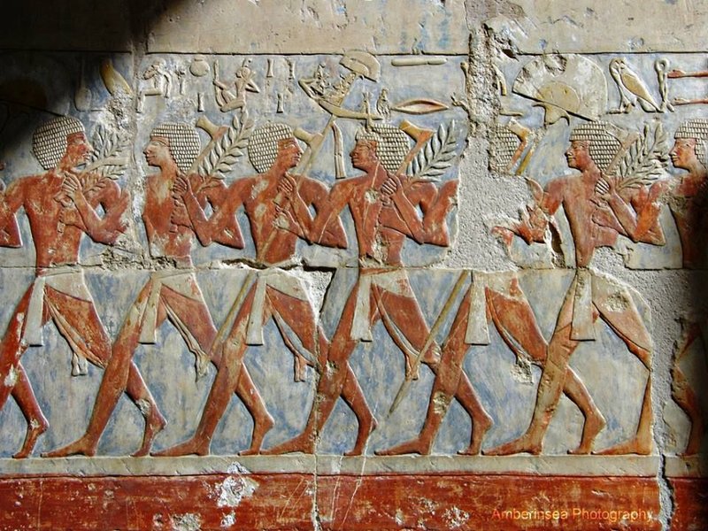 Ancient Egyptian Slingshot Soldiers Relief