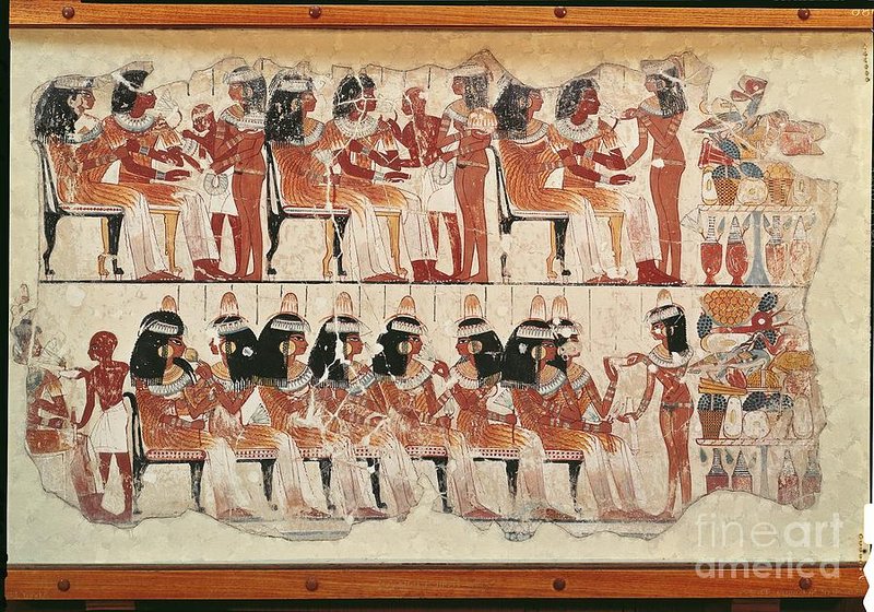Ancient Egyptian Tomb Painting Of Banquets