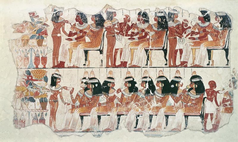 Ancient Egyptian Tomb Painting Of Banquets