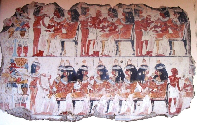 Ancient Egyptian Tomb Painting Of Banquets