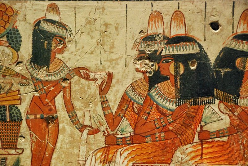 Ancient Egyptian Tomb Painting Of Banquets
