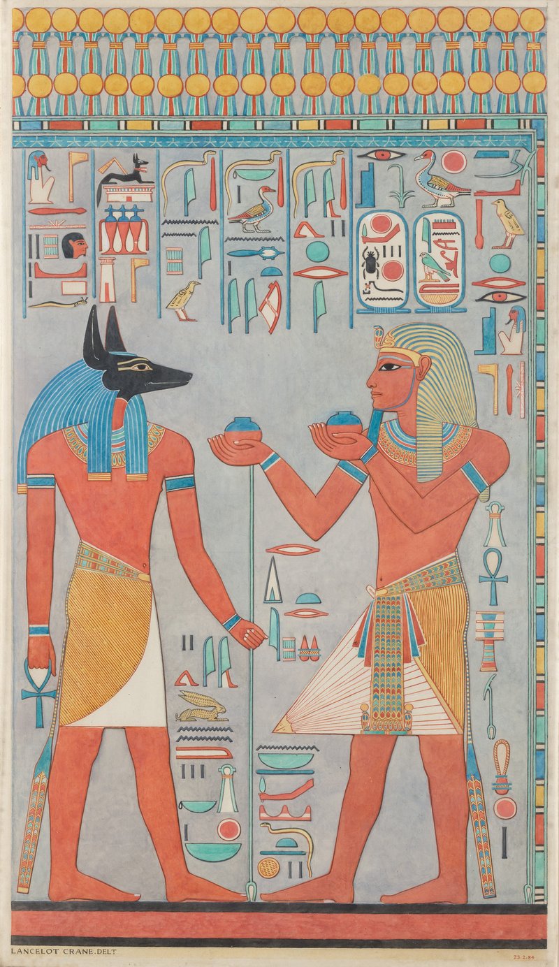 Ancient Egyptian Wall Painting Of Anubis
