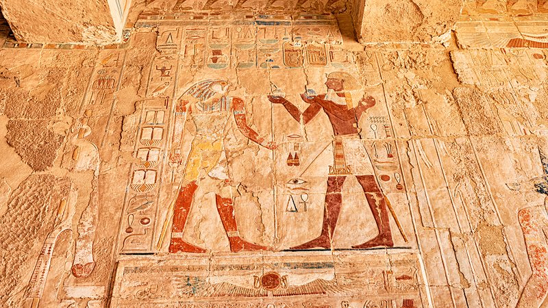 Ancient Egyptian Wall Painting Of Farming Scenes