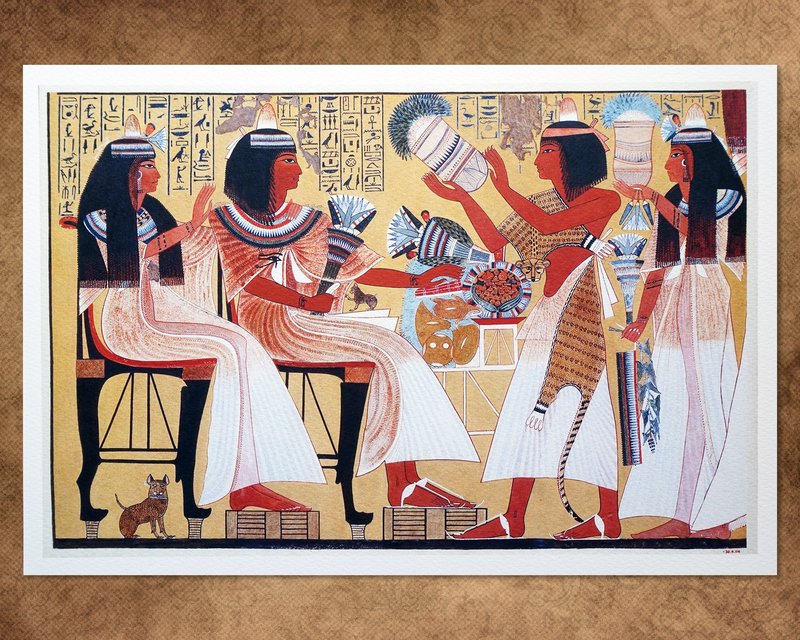 Ancient Egyptian Wall Painting Of Farming Scenes