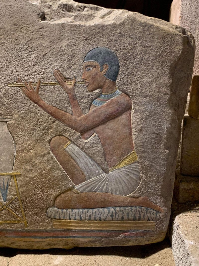 Ancient Egyptian Wall Relief Of Musicians