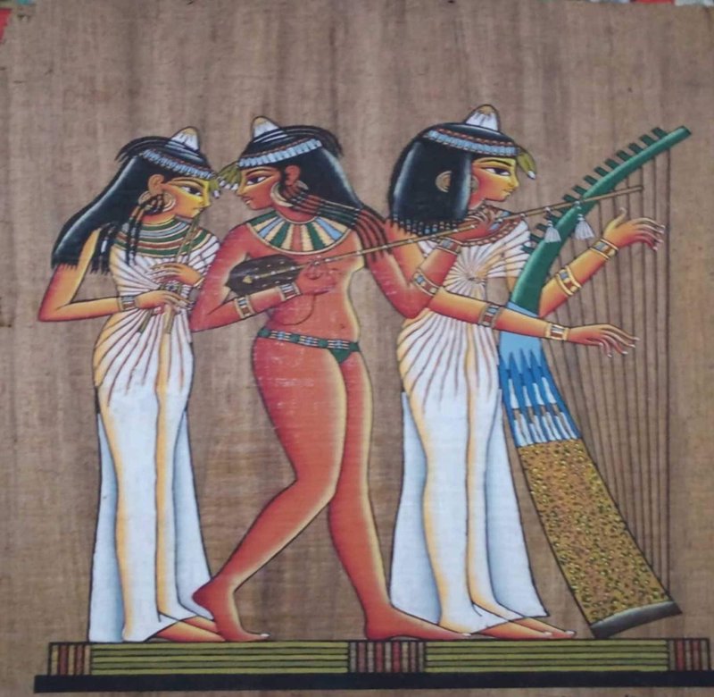 Ancient Egyptian Wall Relief Of Musicians
