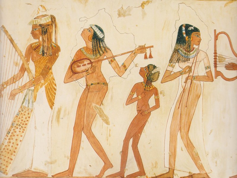 Ancient Egyptian Wall Relief Of Musicians