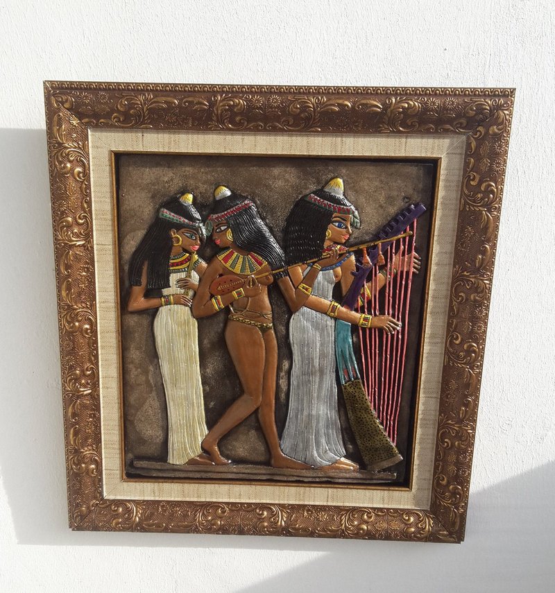 Ancient Egyptian Wall Relief Of Musicians