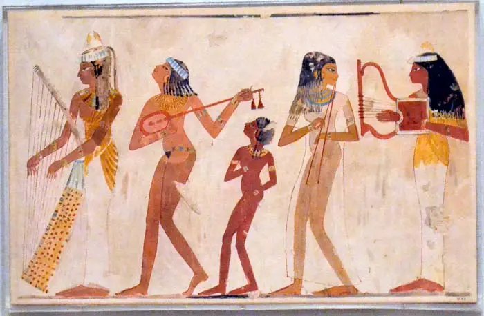 Ancient Egyptian Wall Relief Of Musicians