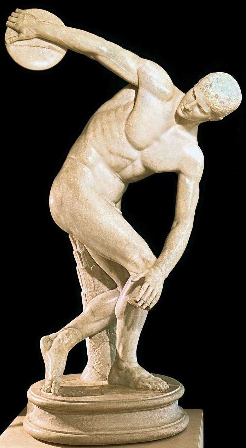 Ancient Greek Discus Thrower Statue (Discobolus)