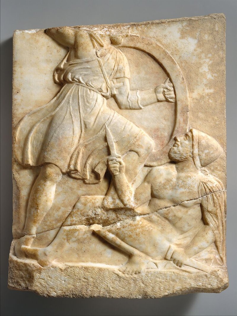 Ancient Greek Hoplite Grave Steles